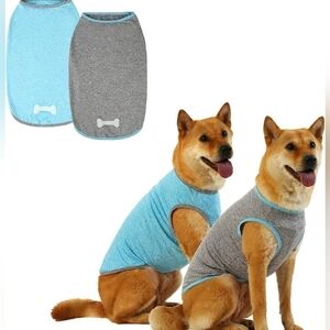 DOG LIGHTWEIGHT TEE SHIRTS 2-PC SET BLUE GRAY PET CLOTHES SIZE XL NWT